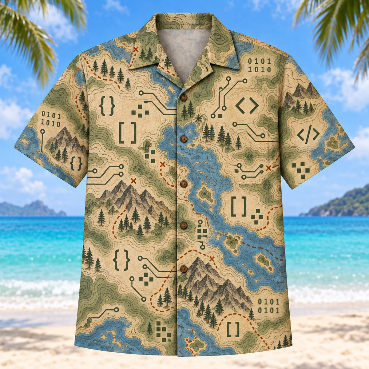 Contour Map Programmer Hawaiian Shirt