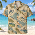 Contour Map Saltwater Fishing Hawaiian Shirt