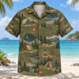 Contour Map Tent Camping Hawaiian Shirt
