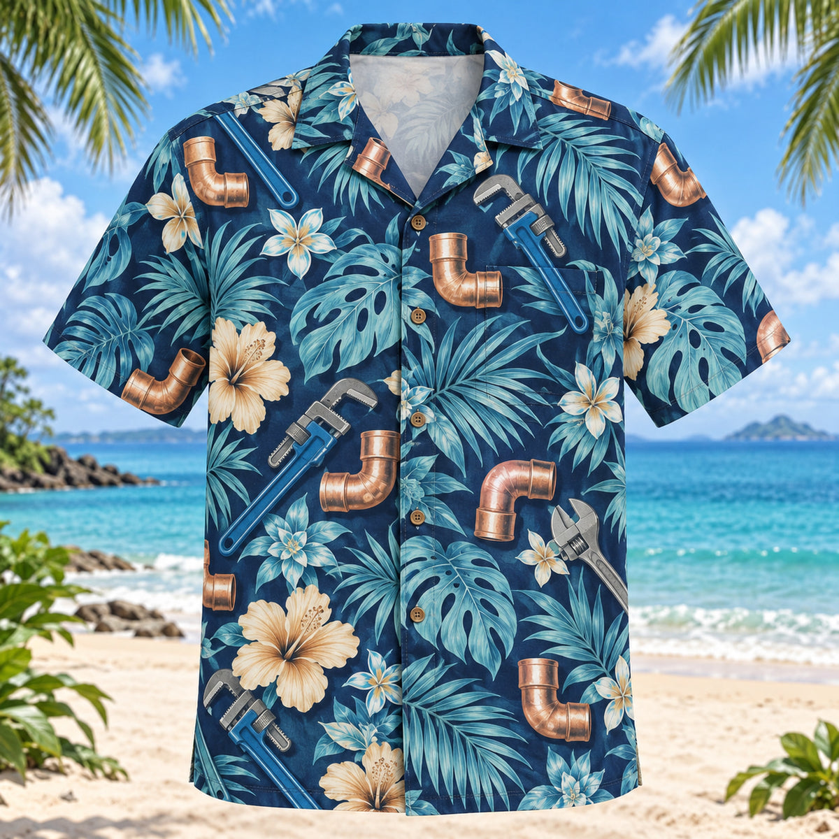 Copper Elbow Plumber Hawaiian Shirt
