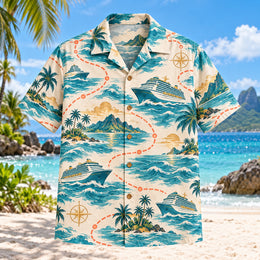 Coral Sea Route Cruise Travel Hawaiian Shirt