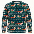 Corgi Christmas Gift Sleigh All Over Print Sweater