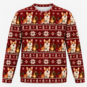 Front view of Corgi Christmas Lantern all over print ugly sweater