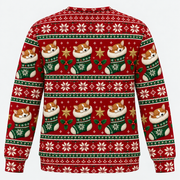 Back view of Corgi Christmas Stocking all over print ugly sweater