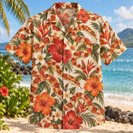 Corn Snake Bloom Reptile Hawaiian Shirt