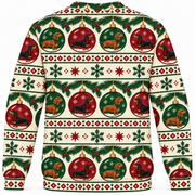 Back view of Dachshund Christmas Baubles all-over-print sweater