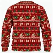 Back view of Dachshund Gift Sleigh Fair Isle all-over-print sweater