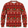 Dachshund Gift Sleigh Fair Isle All Over Print Sweater