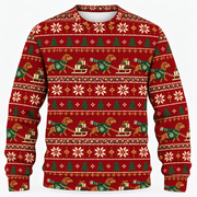 Front view of Dachshund Gift Sleigh Fair Isle all-over-print sweater