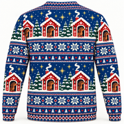 Dachshund Nordic Cabins Christmas Ugly Sweater back