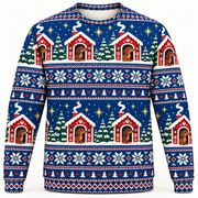 Dachshund Nordic Cabins Christmas Ugly Sweater front