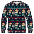 Dachshund Christmas Stocking Fair Isle All Over Print Sweater
