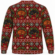 Dachshund Wreath Christmas Ugly Sweater back