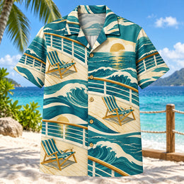 Deck Chair Sea Cruise Travel Hawaiian Shirt