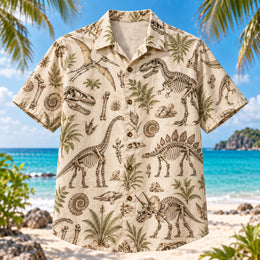 Dinosaur Bone Study Dinosaur Hawaiian Shirt