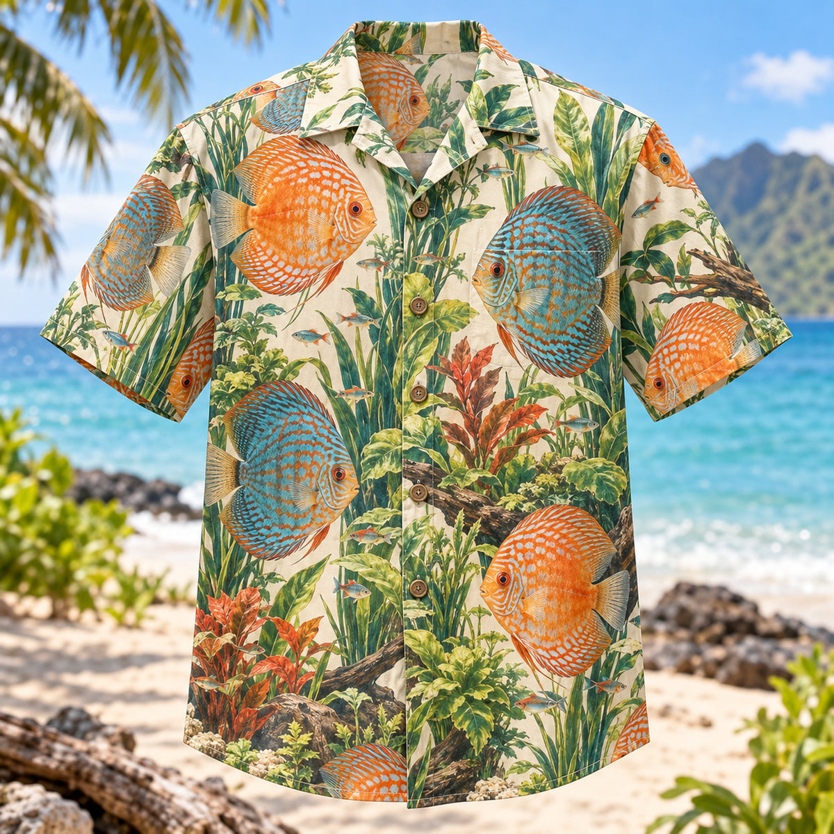 Discus Water Garden Freshwater Aquarium Hawaiian Shirt