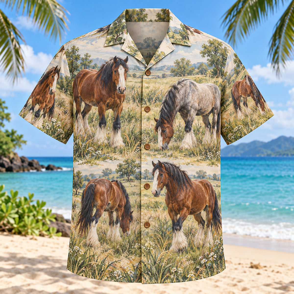 Draft Horse Field Horse Hawaiian Shirt