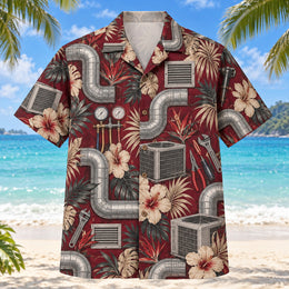 Duct Curve HVAC Hawaiian Shirt