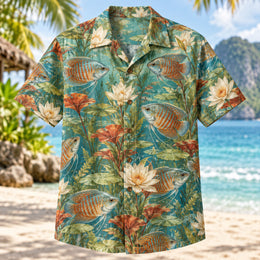 Dwarf Gourami Bloom Freshwater Aquarium Hawaiian Shirt