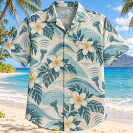 Echo Waves Aqua Sand Diagnostic Medical Sonographer Hawaiian Shirt