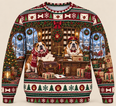 English Bulldog Christmas Ugly Sweater – Snowy Post Office