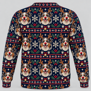 Australian Shepherd reindeer Christmas Ugly Sweater back