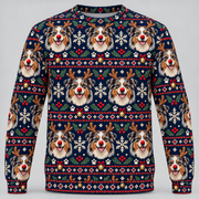 Australian Shepherd reindeer Christmas Ugly Sweater front