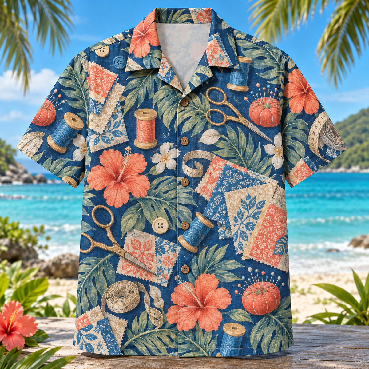 Fabric Swatch Sewing and Quilting Hawaiian Shirt