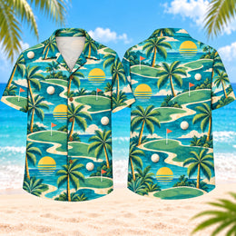 Fairway Sunrise Golf Hawaiian Shirt