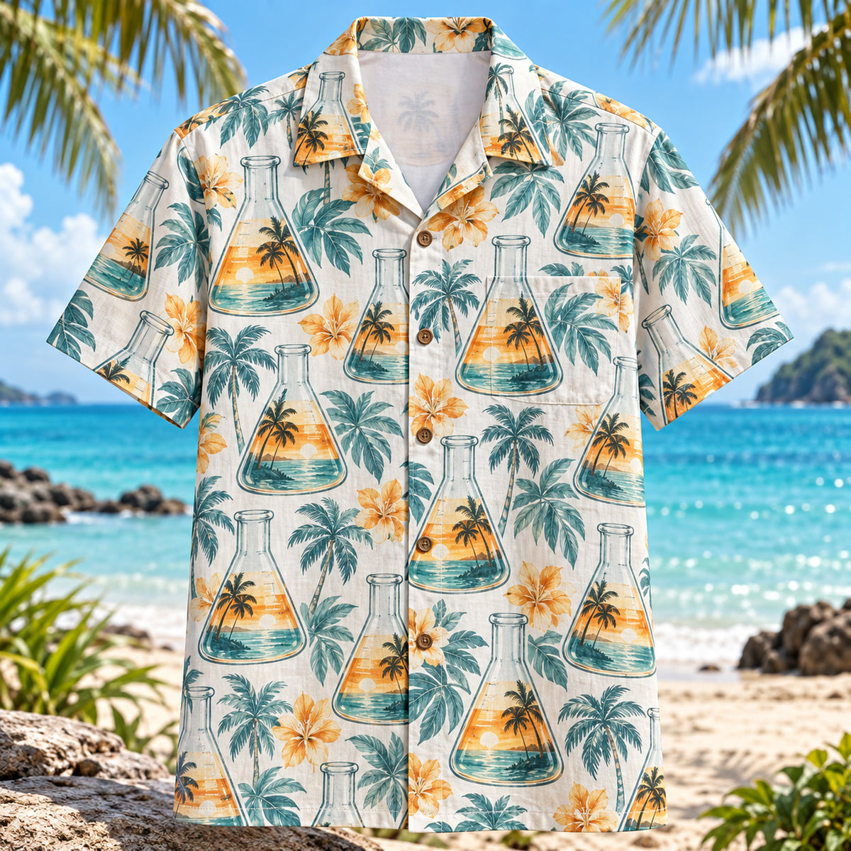 Flask Sunrise Chemistry Hawaiian Shirt