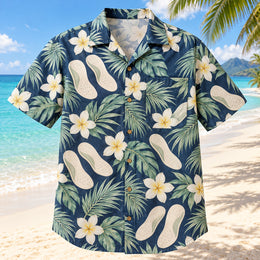 Foot Mold Coast Navy Cream Orthotist and Prosthetist Hawaiian Shirt