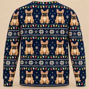 Back French Bulldog Christmas Lights Ugly Sweater