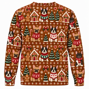 French Bulldog Gingerbread Christmas ugly sweater back view