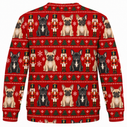 French Bulldog Nutcracker Christmas ugly sweater back view