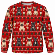 French Bulldog Nutcracker Christmas ugly sweater front view