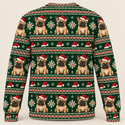 Back view French Bulldog Santa Christmas Ugly Sweater all over print
