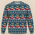 French Bulldog Sledding Christmas All Over Print Ugly Sweater