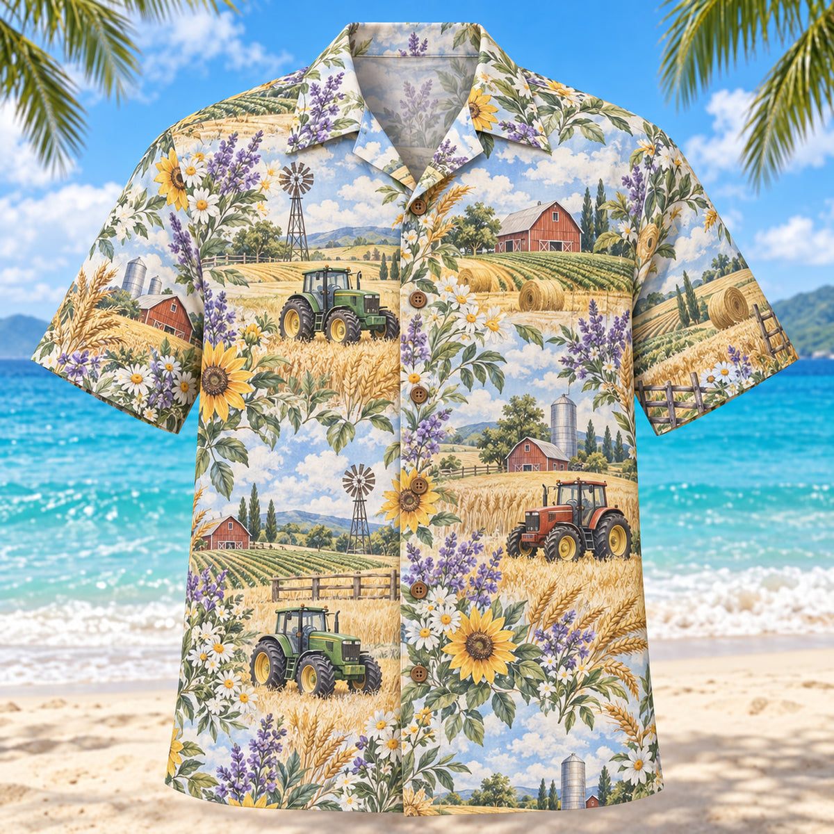 Garden Farmer and Tractor Hawaiian Shirt