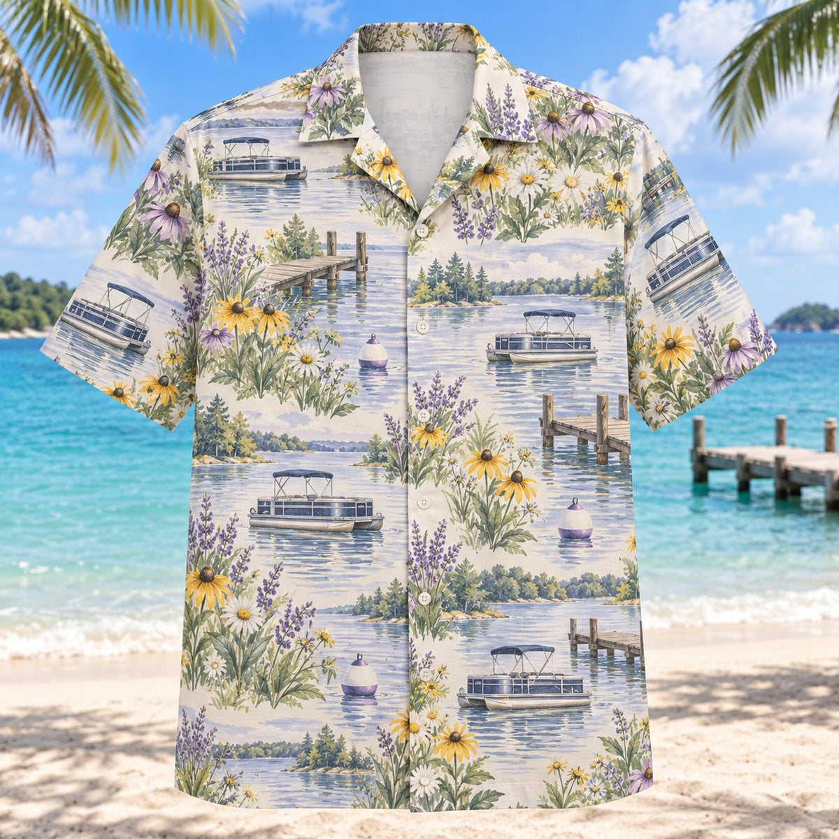 Garden Pontoon Boating Hawaiian Shirt