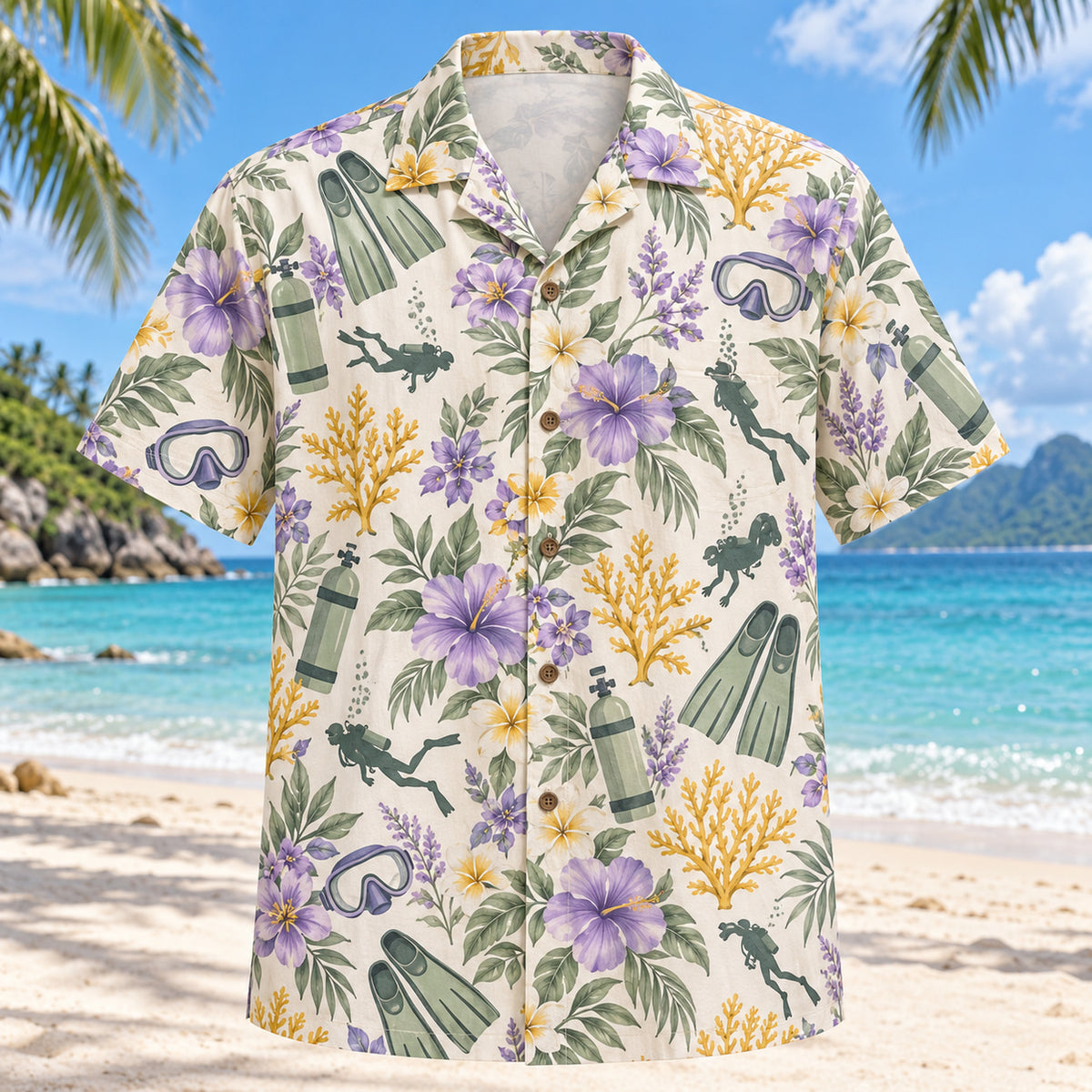 Garden Scuba Diving Hawaiian Shirt
