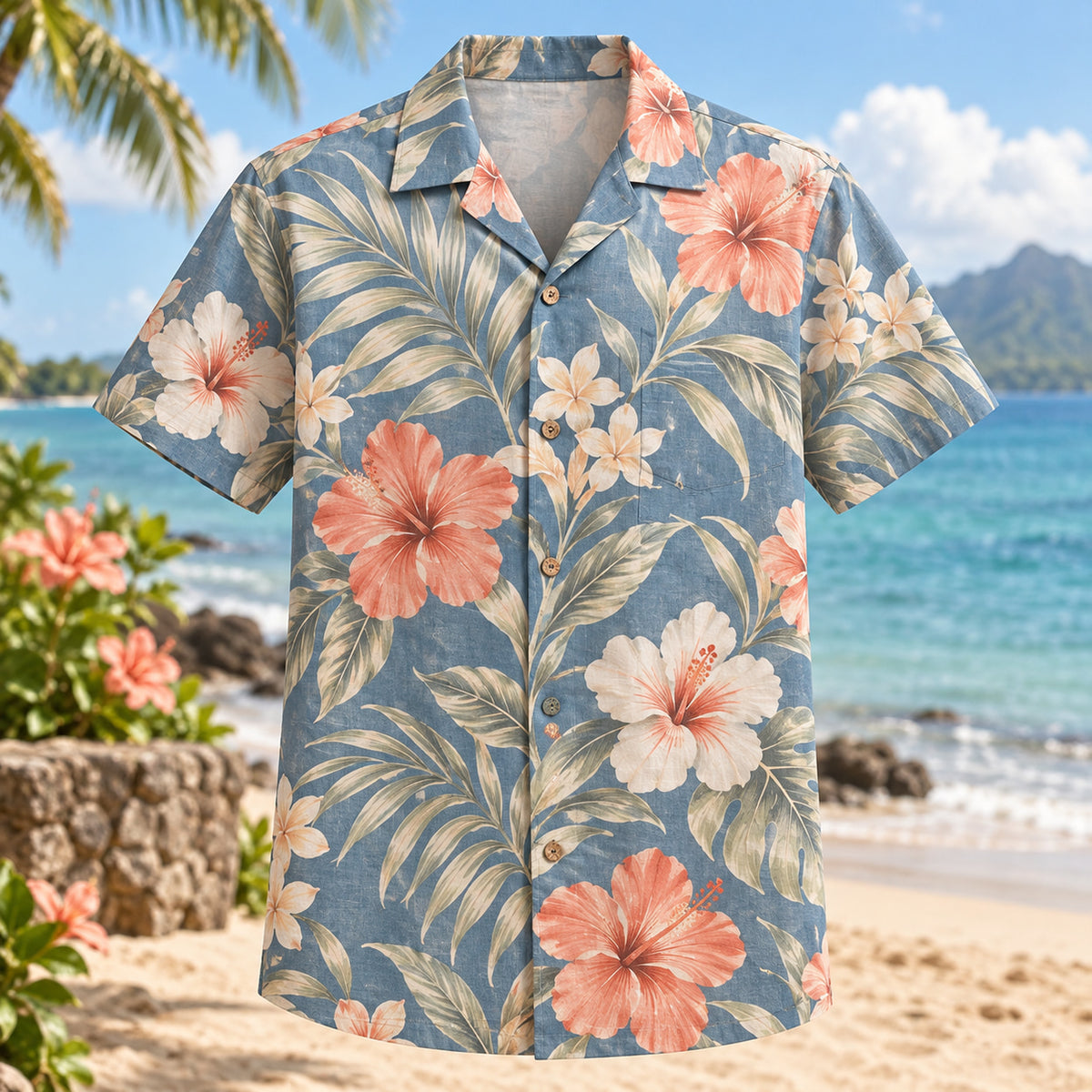 Garden Vows Beach Wedding Hawaiian Shirt