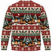 German Shepherd Christmas Campfire All Over Print Ugly Sweater back