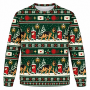 German Shepherd Christmas Mail Route All Over Print Ugly Sweater front