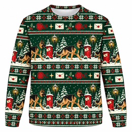 German Shepherd Christmas Mail Route Ugly Sweater