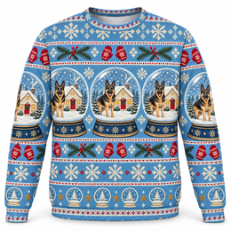 German Shepherd Snow Globe Ugly Sweater
