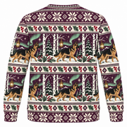 German Shepherd Winter Lantern All Over Print Ugly Sweater back