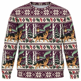 German Shepherd Winter Lantern Ugly Sweater