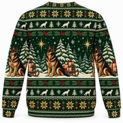 German Shepherd Winter Star Ugly Sweater back view
