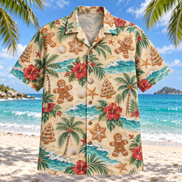 Gingerbread Shore Christmas Hawaiian Shirt