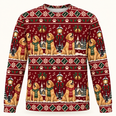 Golden Retriever Christmas Carolers All Over Print Sweater